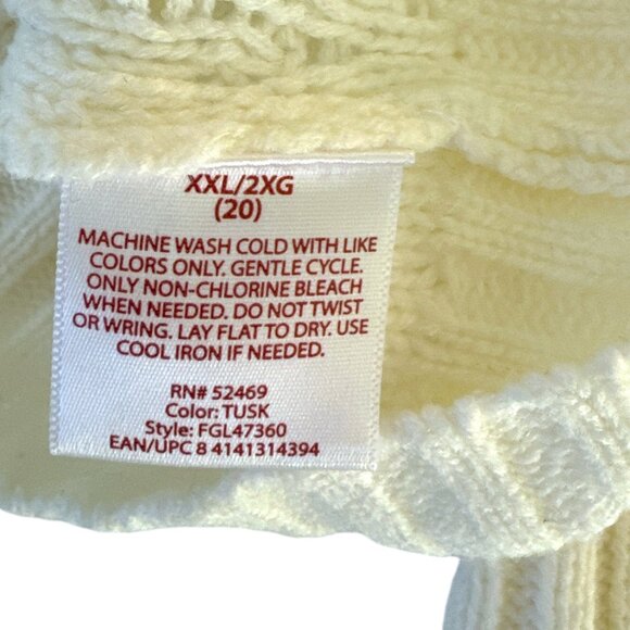 Cold Shoulder Creme Cable Knit Cowl Neck Wms Sz 20 XXL - Picture 8 of 9